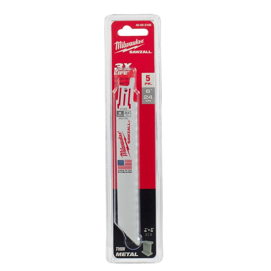 6" 24 TPI SAWZALL® Blades (5 Pk)