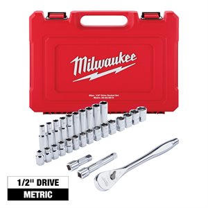 28 pc. 1 / 2 in. Socket Wrench Set (Metric)
