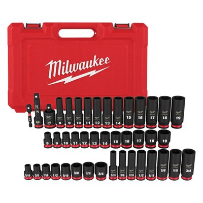 43PC SHOCKWAVE™ Impact Duty™ 3 / 8" Drive SAE & Metric Deep 6 Point Socket Set