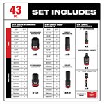 43PC SHOCKWAVE™ Impact Duty™ 3 / 8" Drive SAE & Metric Deep 6 Point Socket Set