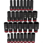 29PC SHOCKWAVE™ Impact Duty™ 1 / 2" Drive SAE & Metric Deep 6 Point Socket Set